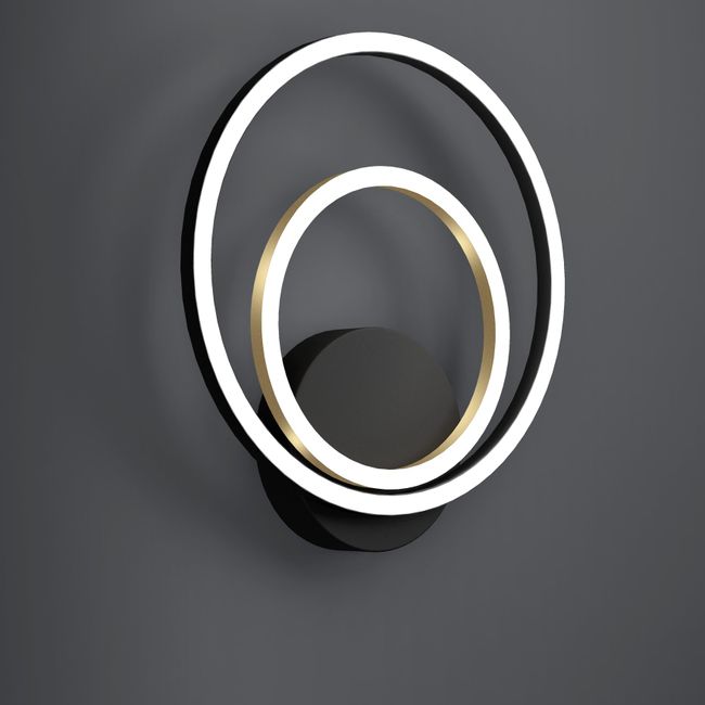 Wandlamp LANACERA - Zwart/Goud