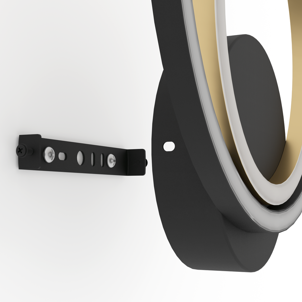 Wandlamp LANACERA - Zwart/Goud EGL 390088