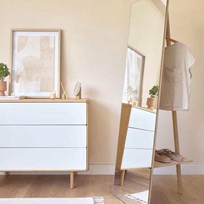 Vrijstaande spiegel KEISY - Naturel
