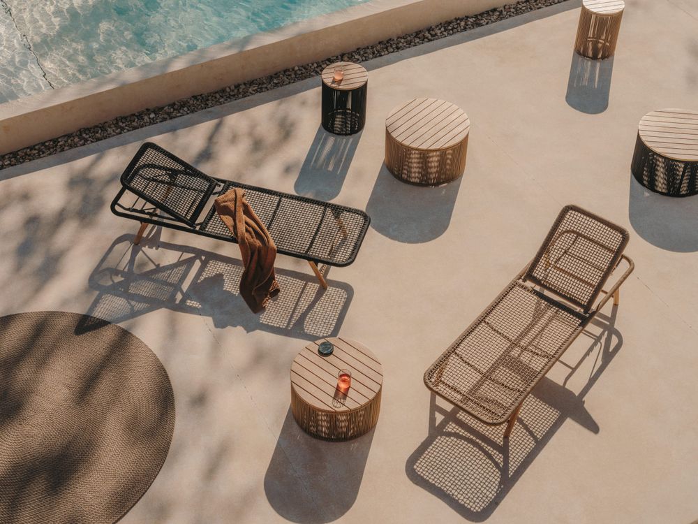 Bijzettafel Dandara - Acaciahout / Beige KAV J0400039JJ12