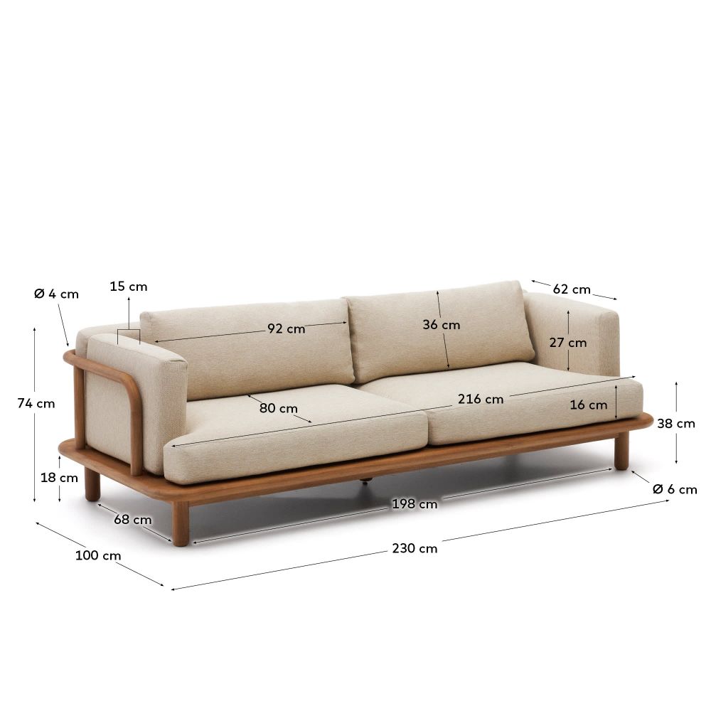 Lounge 3-zit TURQUETA - Massief Teakhout KAV J1400038MM47