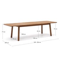 Uitschuifbare tuintafel TURQUETA - Massief Teakhou KAV J0100094MM47