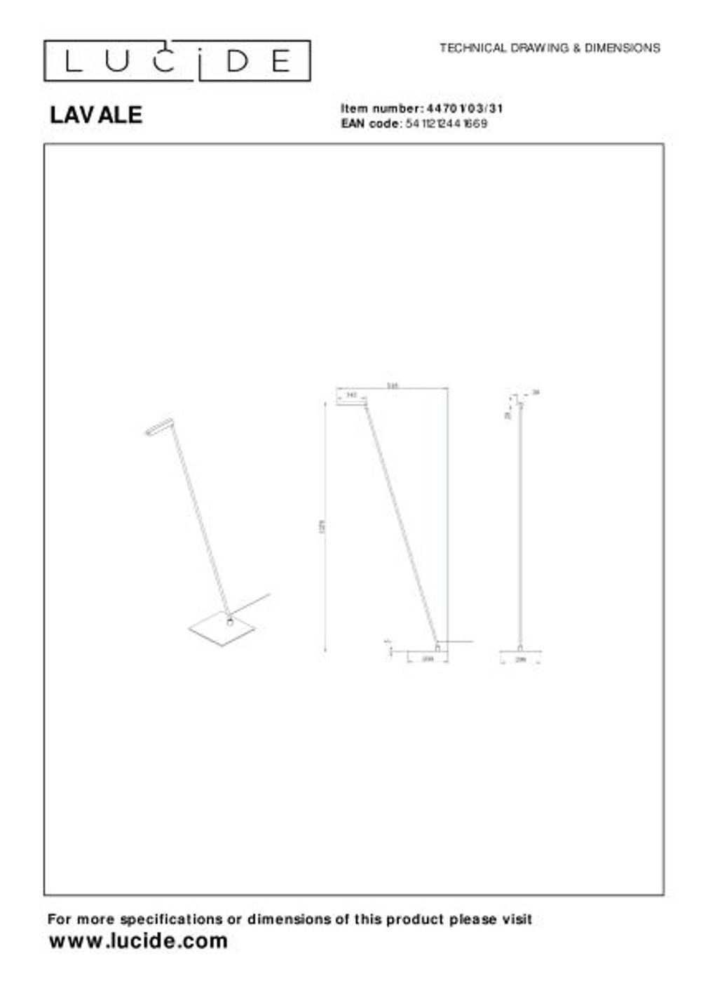 Leeslamp LAVALE - Wit LCD447010331