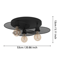 Plafondlamp IKESTON - Zwart EGL 43728