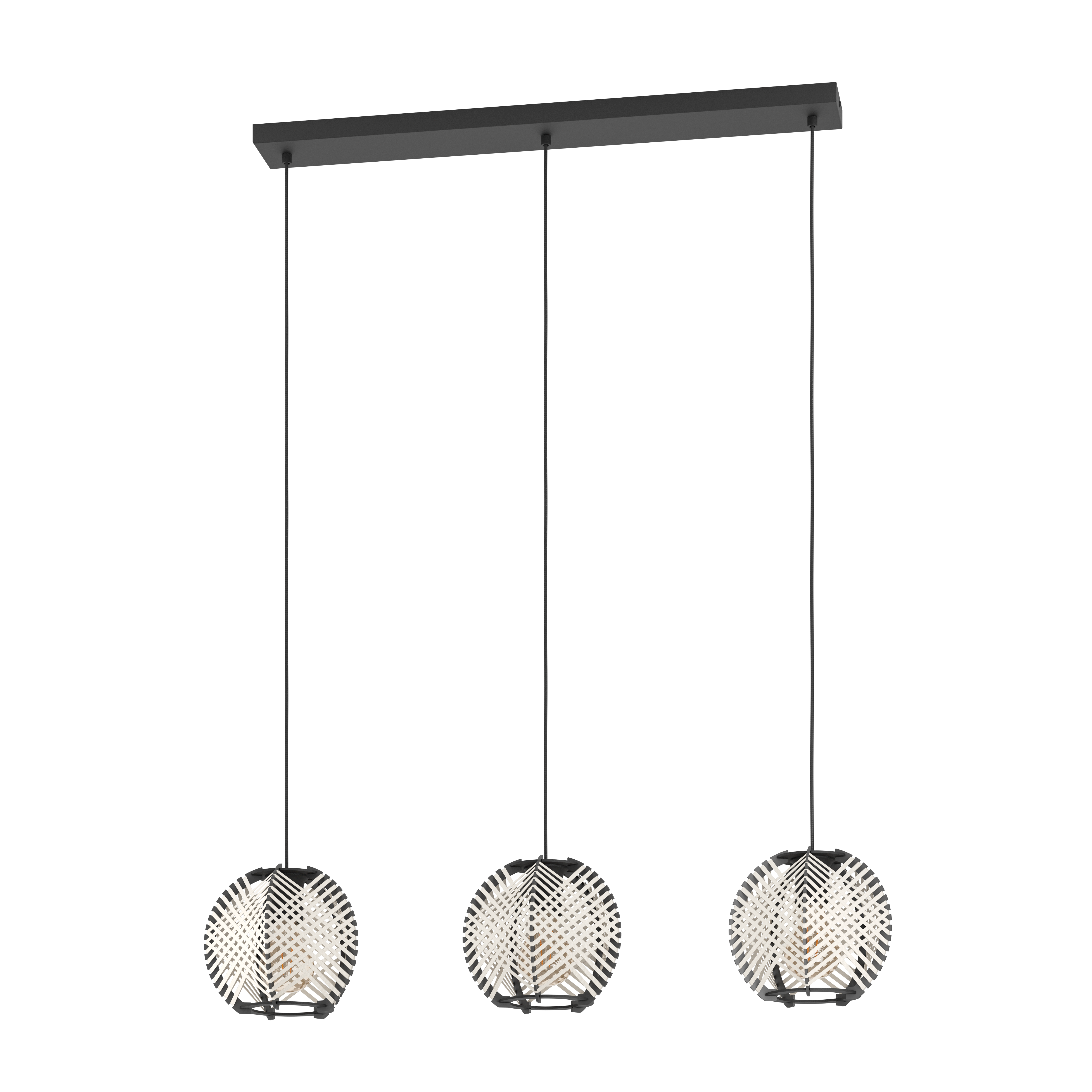 Hanglamp WAVERTON - Zwart / Hout EGL 44007