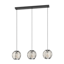 Hanglamp WAVERTON - Zwart / Hout EGL 44007