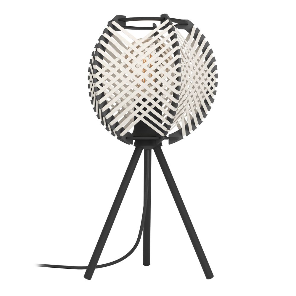 Tafellamp WAVERTON - Zwart / Hout EGL 44008