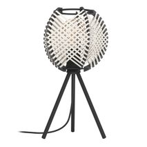 Tafellamp WAVERTON - Zwart / Hout EGL 44008