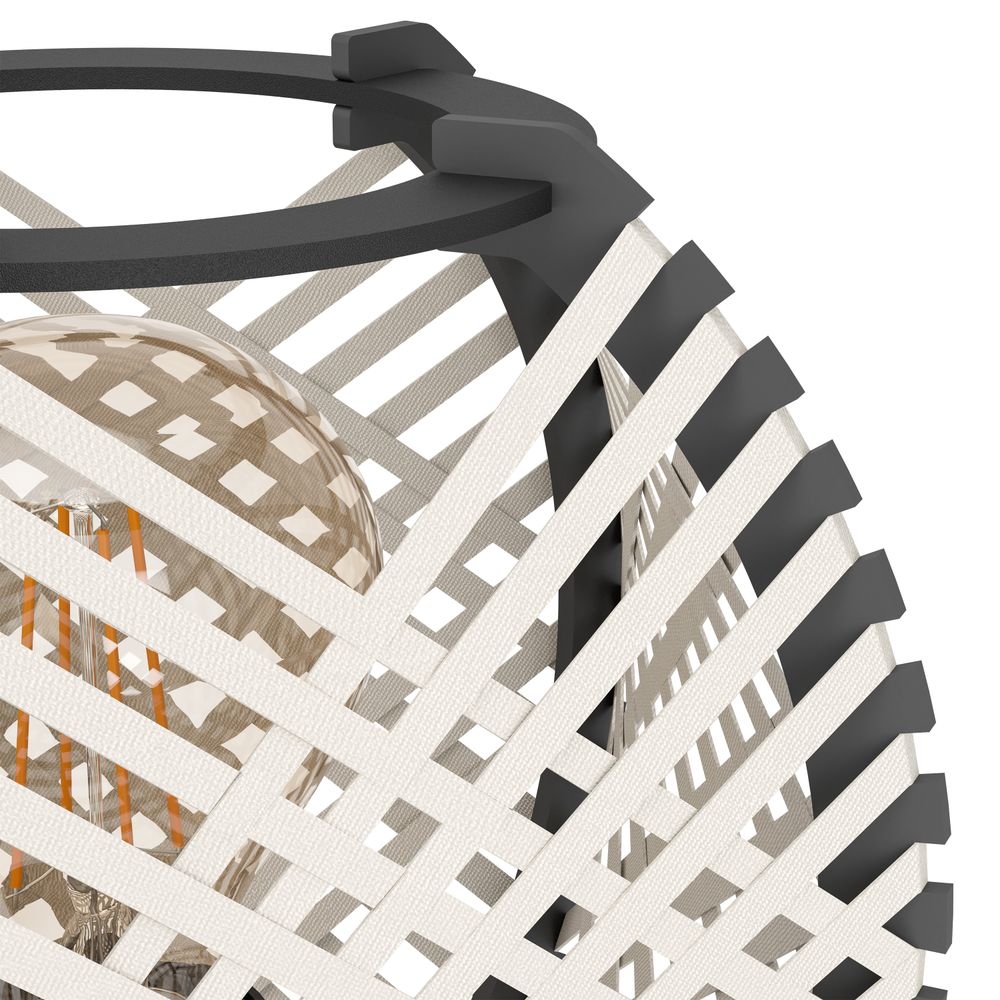 Tafellamp WAVERTON - Zwart / Hout EGL 44008