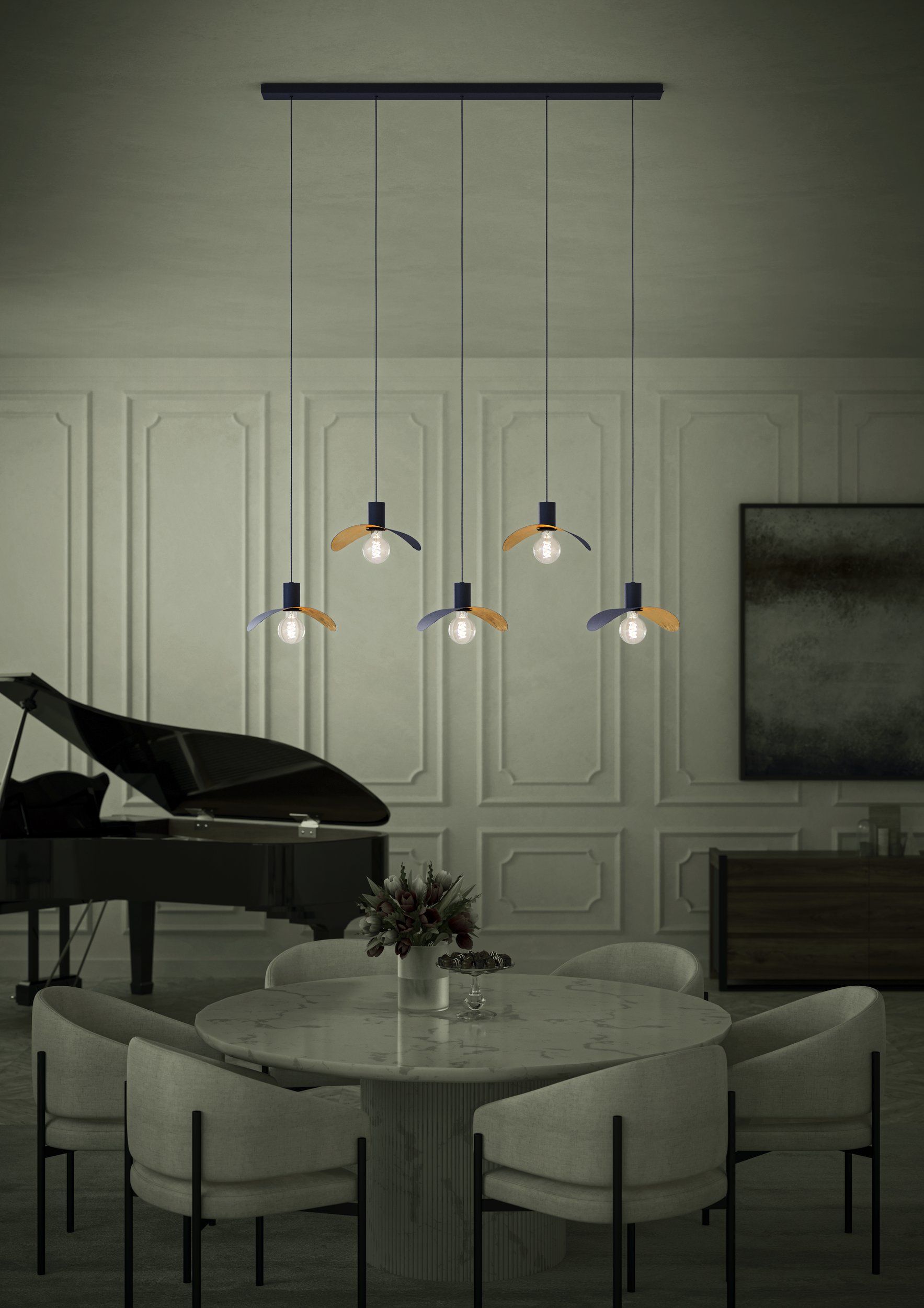 Hanglamp SACEDA - Zwart/Goud