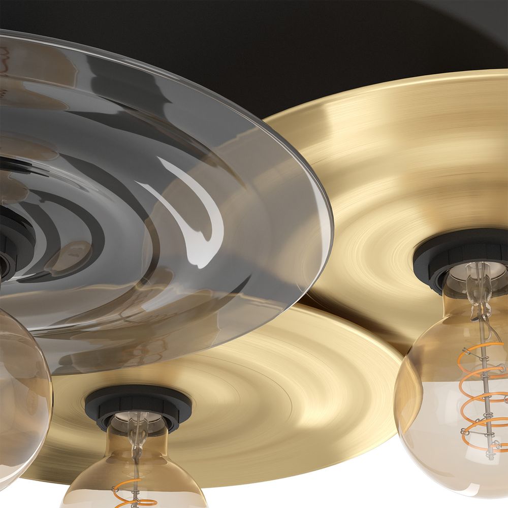 Plafondlamp LINTMILL - Zwart/Goud/Glas EGL 44027