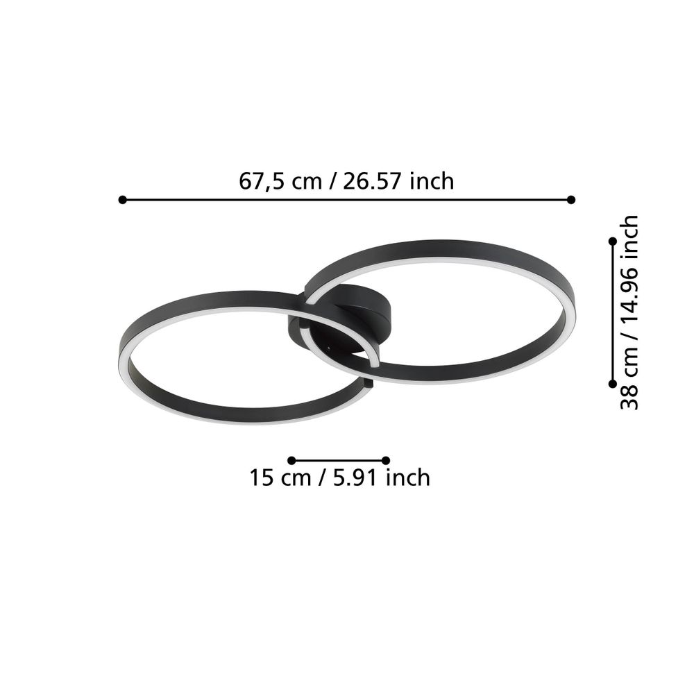 Plafondlamp AMANDOLO - Zwart EGL 900955