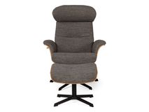 Relaxfauteuil en voetbank TIMEOUT - Grijs / Eik C-CFM-20-RLVBH-C-MA