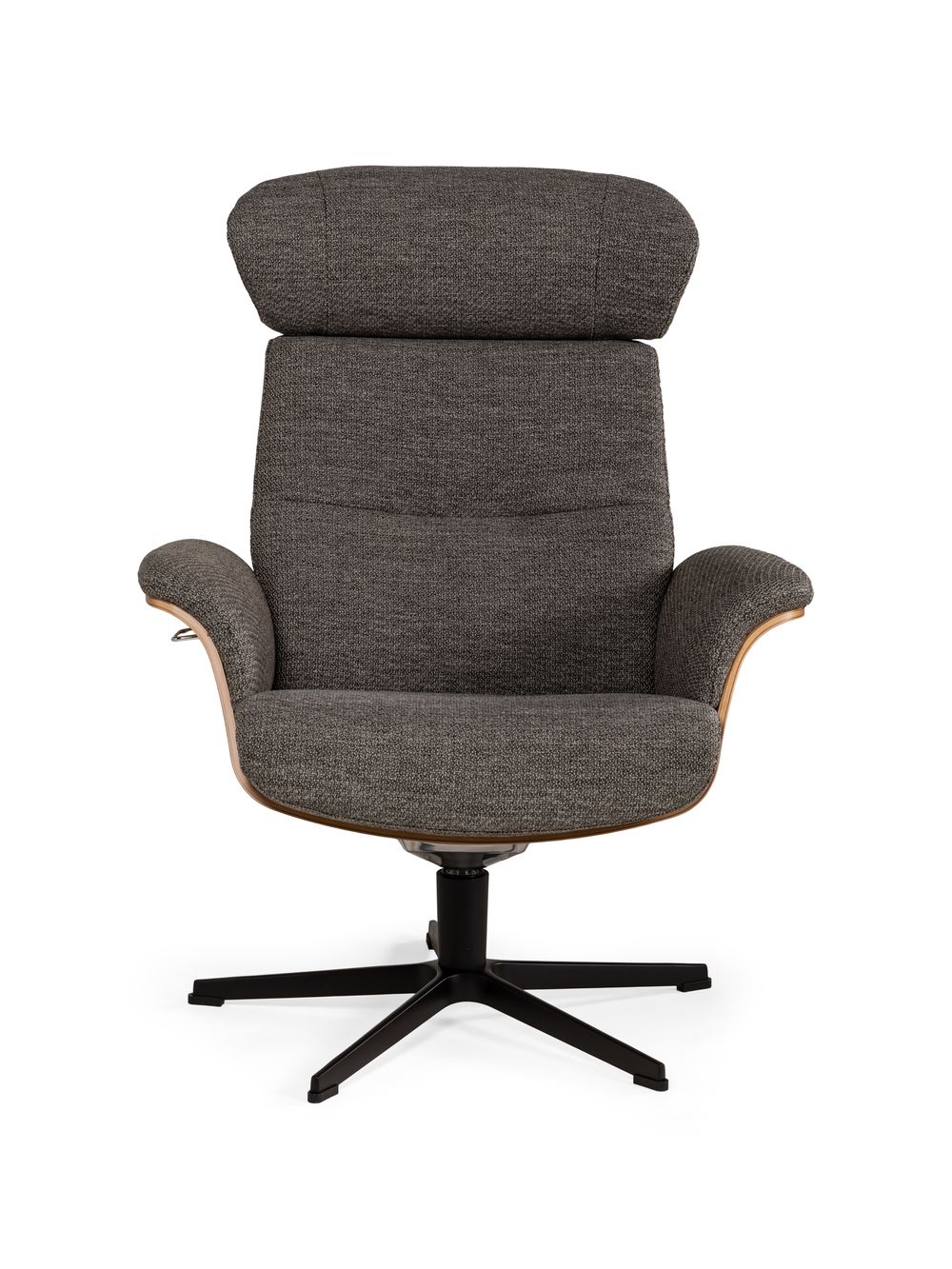 Relaxfauteuil en voetbank TIMEOUT - Grijs / Eik C-CFM-20-RLVBH-C-MA