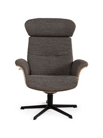 Relaxfauteuil en voetbank TIMEOUT - Grijs / Eik C-CFM-20-RLVBH-C-MA
