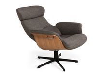 Relaxfauteuil en voetbank TIMEOUT - Grijs / Eik C-CFM-20-RLVBH-C-MA
