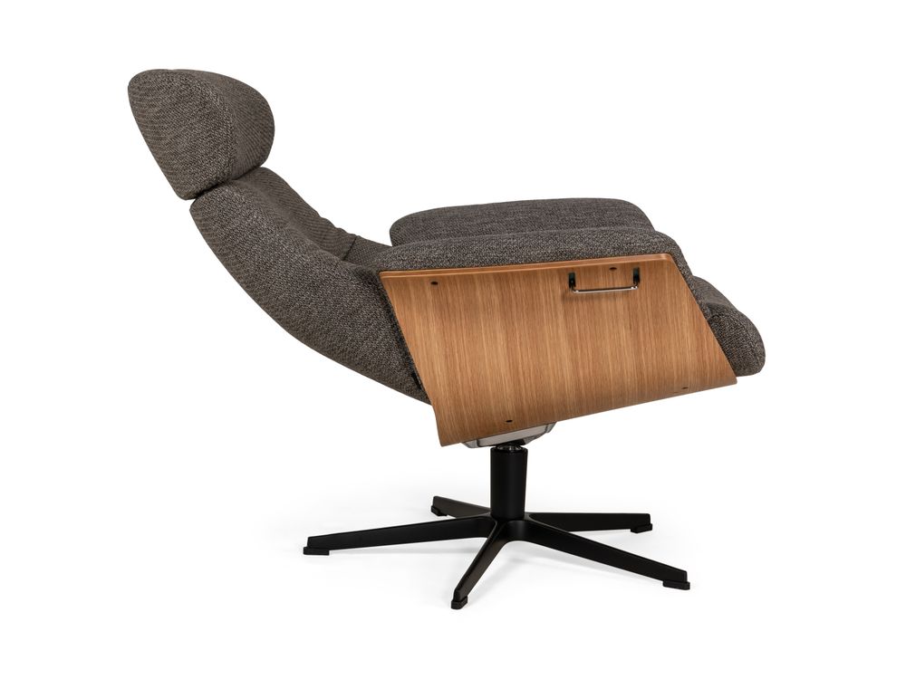 Relaxfauteuil en voetbank TIMEOUT - Grijs / Eik C-CFM-20-RLVBH-C-MA
