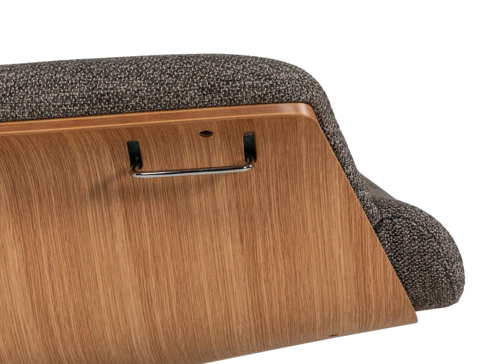 Relaxfauteuil en voetbank TIMEOUT - Grijs / Eik C-CFM-20-RLVBH-C-MA