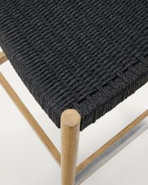 Barstoel NINA - Acaciahout / Zwart KAV CC1024J01