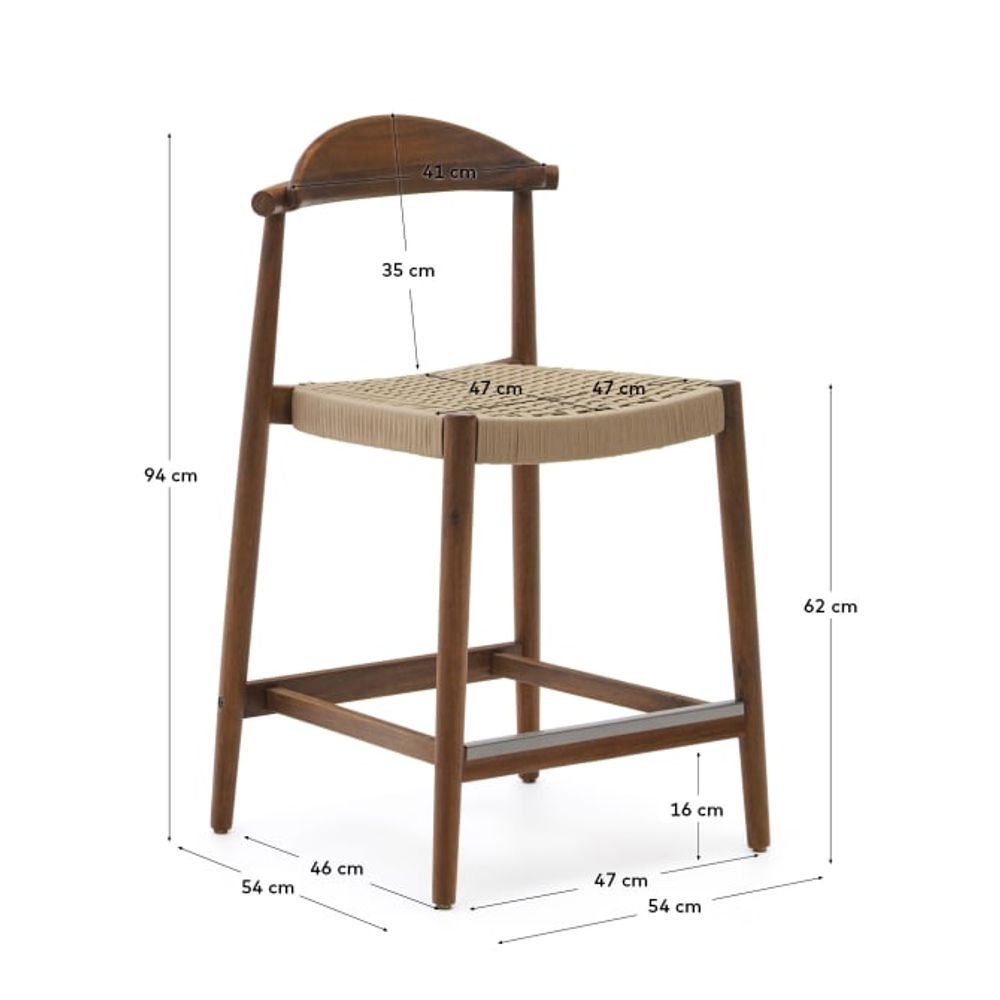 Barstoel NINA - Walnoot / Beige KAV J1100033JJ46