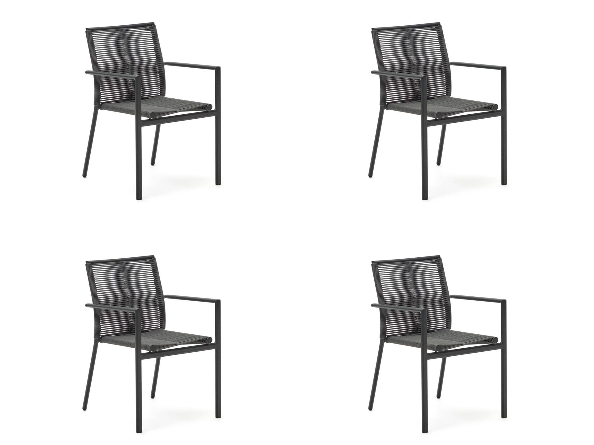 Set 4 tuinstoelen CULIP - Grijs C-KAV CULIP