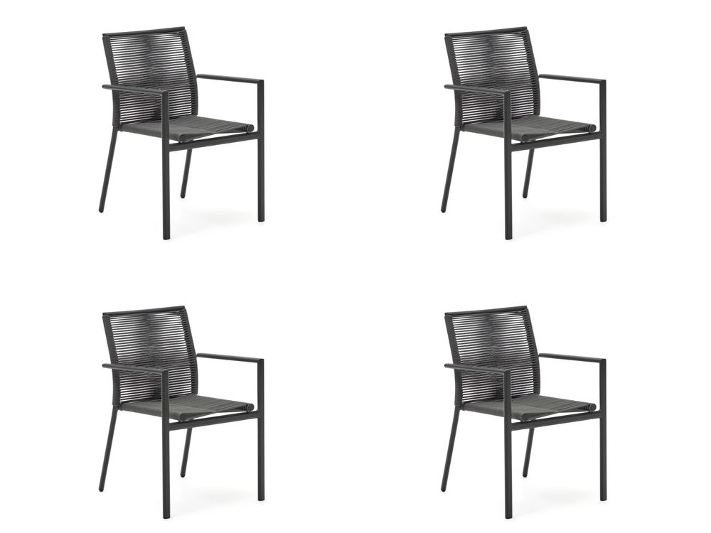 Set 4 tuinstoelen CULIP - Grijs C-KAV CULIP