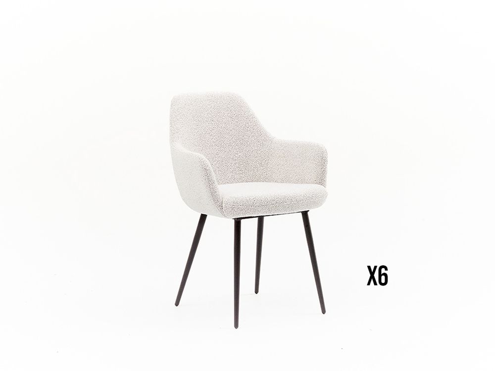 Set 6 eetkamerstoelen CURVE - Wit C-YLI CU ST-AC186-6