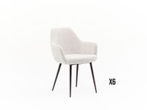Set 6 eetkamerstoelen CURVE - Wit C-YLI CU ST-AC186-6