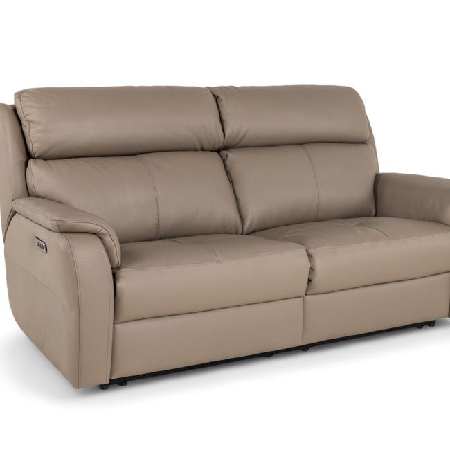 2-zit met elektr. relaxen CINCINNATI - Taupe leder