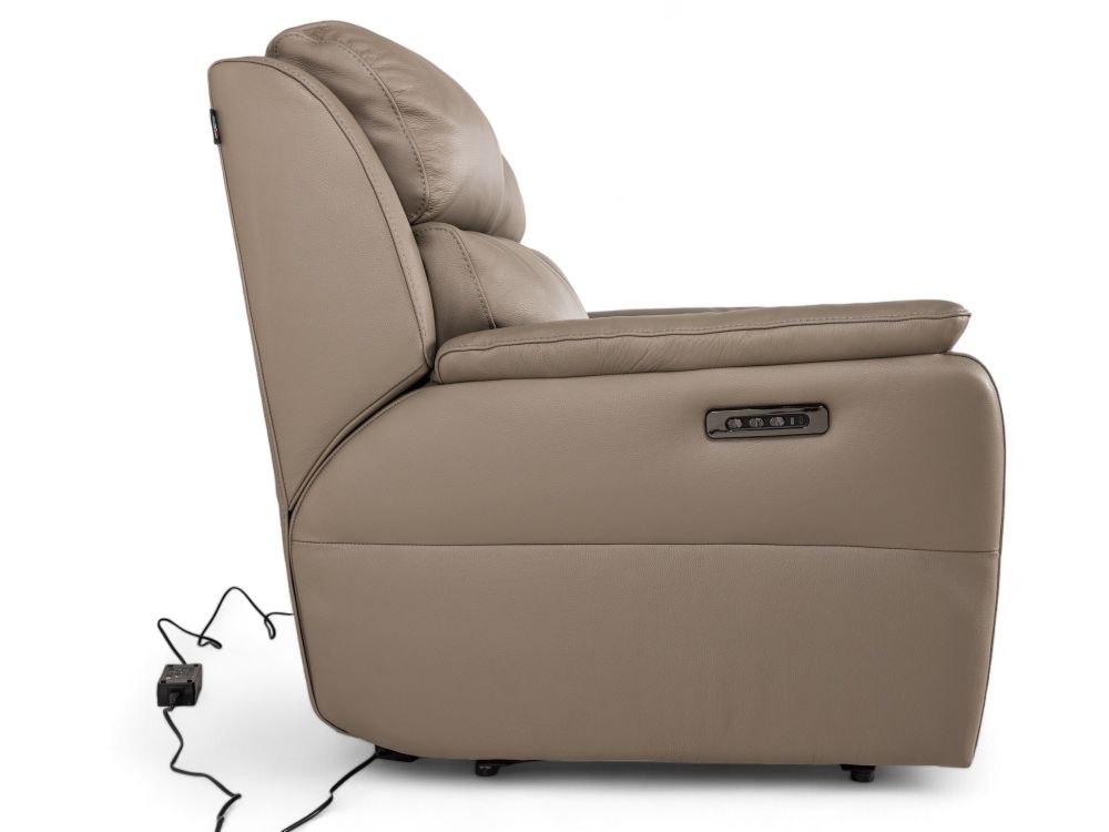 2-zit met elektr. relaxen CINCINNATI - Taupe leder C-NIC-5-HKS1