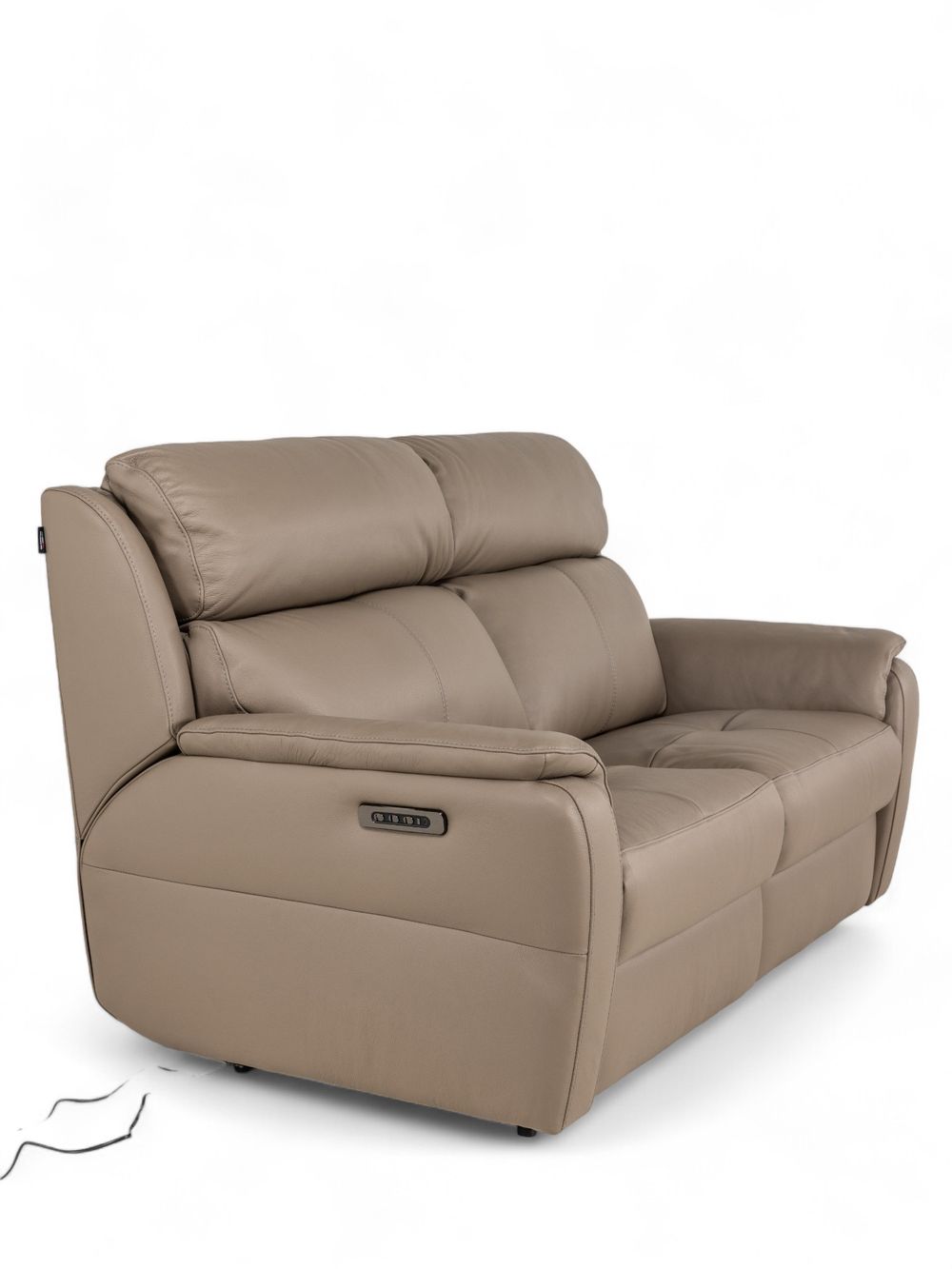 2-zit met elektr. relaxen CINCINNATI - Taupe leder C-NIC-5-HKS1