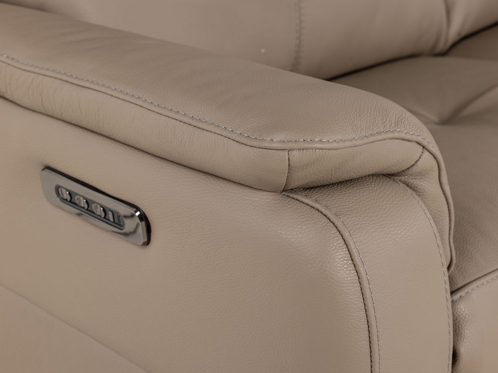 2-zit met elektr. relaxen CINCINNATI - Taupe leder C-NIC-5-HKS1