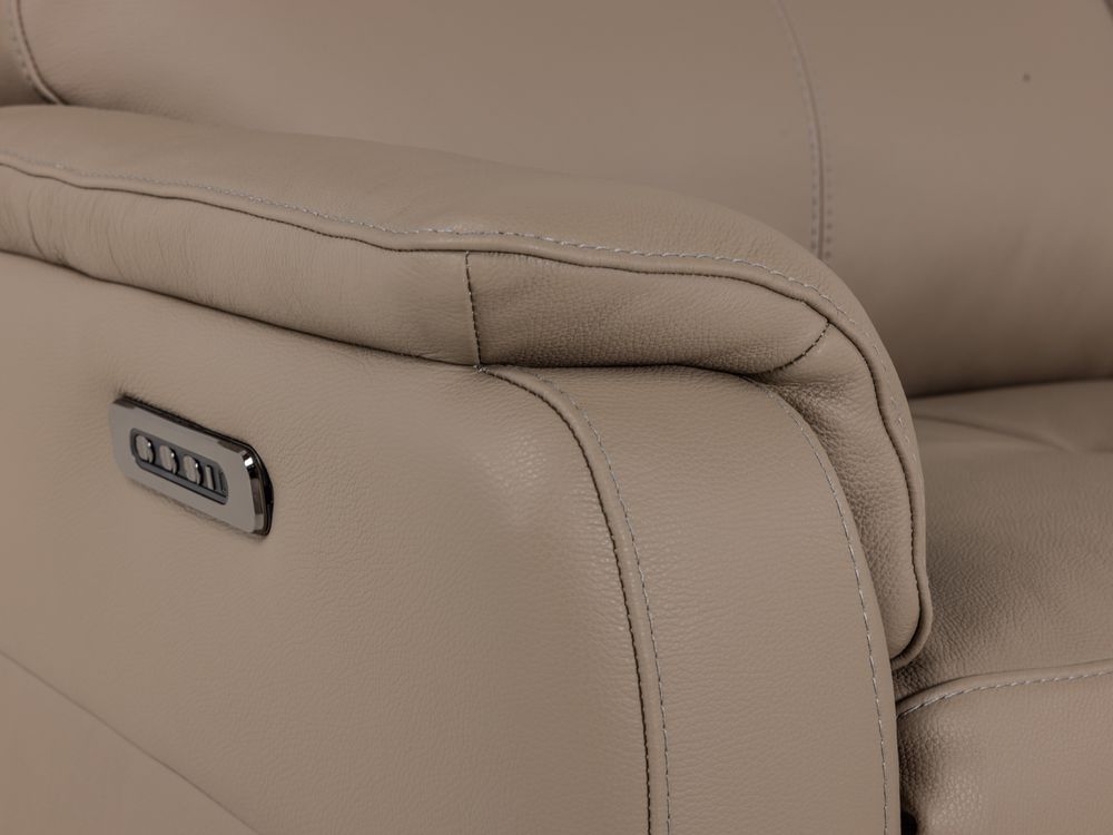 2-zit met elektr. relaxen CINCINNATI - Taupe leder C-NIC-5-HKS1