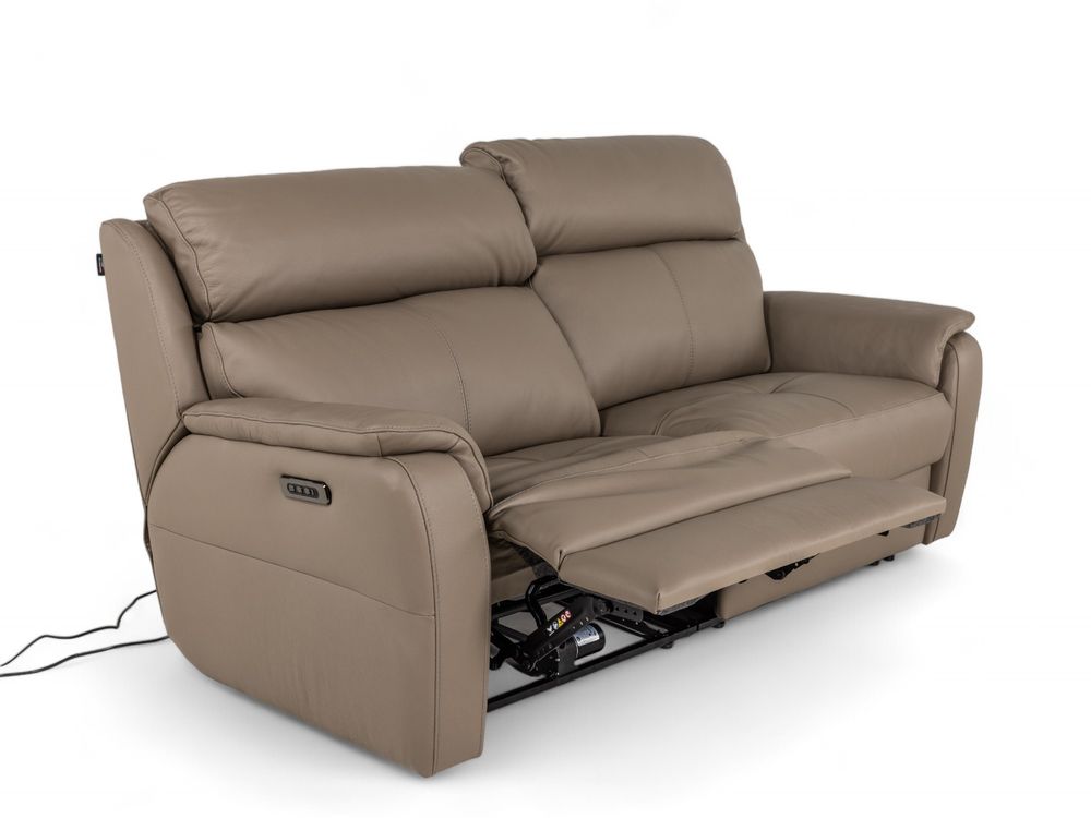 2-zit met elektr. relaxen CINCINNATI - Taupe leder C-NIC-5-HKS1