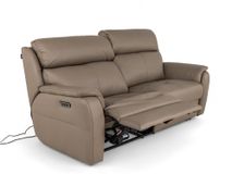 2-zit met elektr. relaxen CINCINNATI - Taupe leder C-NIC-5-HKS1