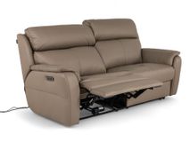 2-zit met elektr. relaxen CINCINNATI - Taupe leder C-NIC-5-HKS1