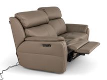 2-zit met elektr. relaxen CINCINNATI - Taupe leder C-NIC-5-HKS1