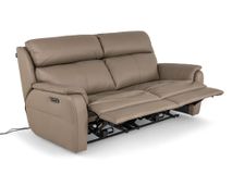 2-zit met elektr. relaxen CINCINNATI - Taupe leder C-NIC-5-HKS1