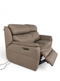 2-zit met elektr. relaxen CINCINNATI - Taupe leder C-NIC-5-HKS1