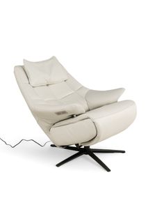 Relaxfauteuil M VIGO - Wit leder C-HKL-19-RLX1