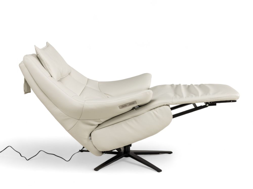 Relaxfauteuil M VIGO - Wit leder C-HKL-19-RLX1