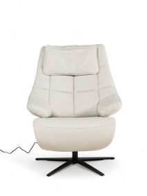 Relaxfauteuil L VIGO - Wit leder C-HKL-19-RLX2