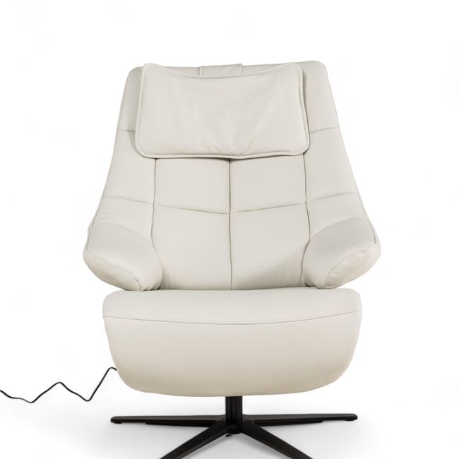 Relaxfauteuil L VIGO - Wit leder