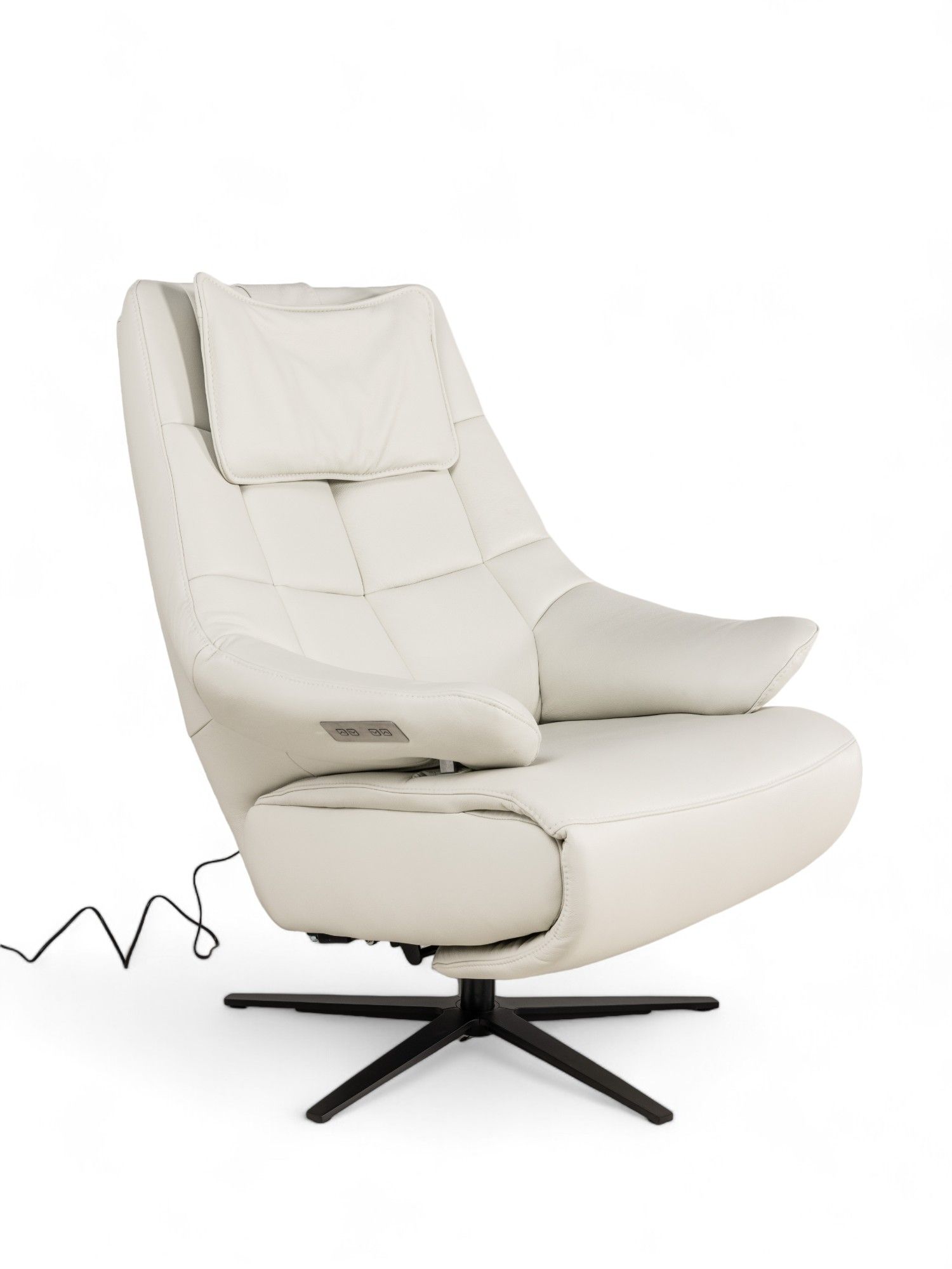 Relaxfauteuil L VIGO - Wit leder C-HKL-19-RLX2