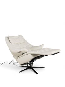 Relaxfauteuil L VIGO - Wit leder C-HKL-19-RLX2