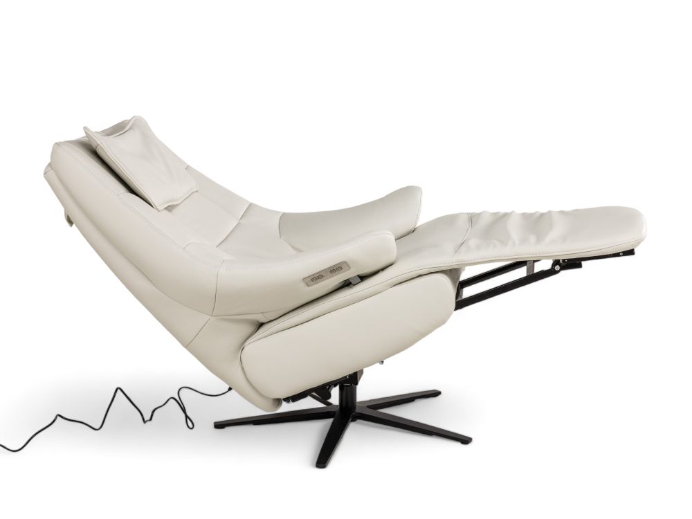 Relaxfauteuil L VIGO - Wit leder C-HKL-19-RLX2