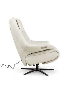 Relaxfauteuil L VIGO - Wit leder C-HKL-19-RLX3