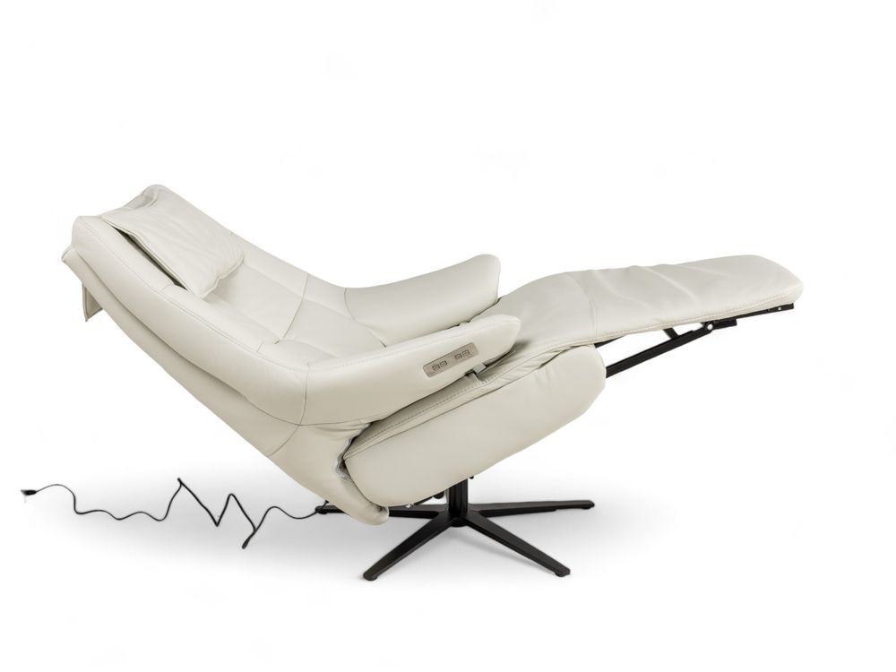 Relaxfauteuil L VIGO - Wit leder C-HKL-19-RLX3