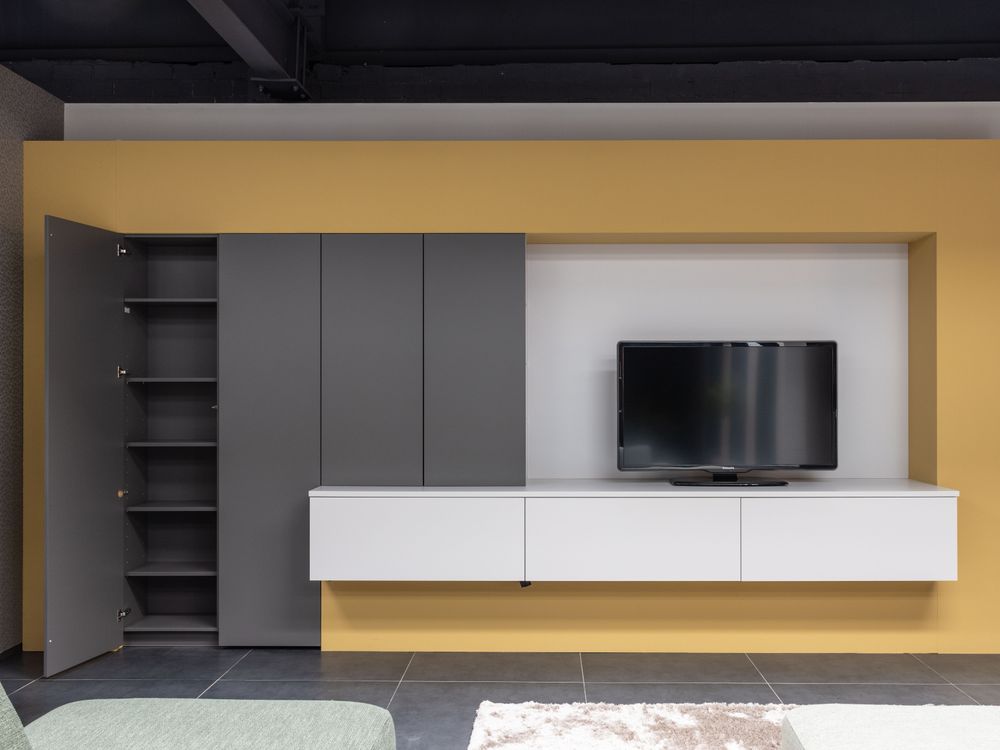 Wand/Tv-meubel BERLIJN - Grijs/Wit BFK KOOI19 TV MEUBEL