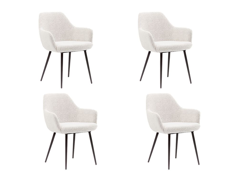 Set 4 eetkamerstoelen CURVE fix onderstel - Wit C-YLI CU ST-AC186-4